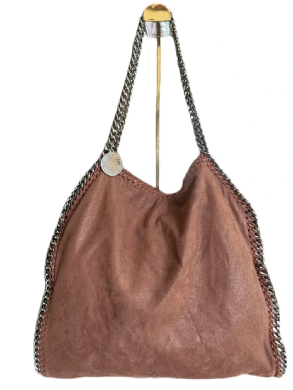 Stella McCartney Falabella Shoulder Bag Tote Brown Shaggy Deer Silver Hardware - Picture 4 of 11